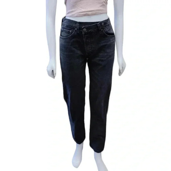 Free People Boyish MIdnight Cowboy Straight Leg Black Jeans Size 27 - Picture 4 of 14